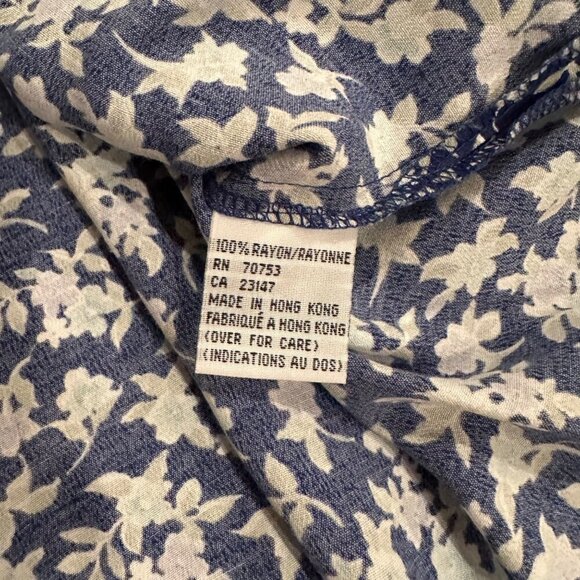 TALBOTS WOMENS LARGE BLOUSE MED SKIRT AND BLOUSE SET BLUE FLORAL - Picture 7 of 12